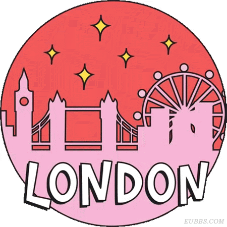 英国伦敦地标性建筑卡通GIF动态图片
