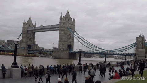 英国著名景点伦敦塔桥（Tower Bridge）GIF动态图片